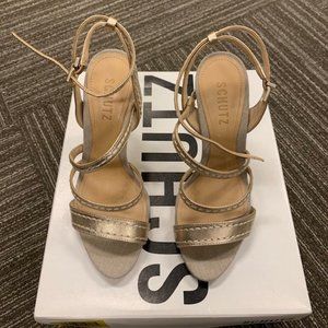 Schutz Diuliane Metallic Heels Size 6